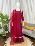 3RICH LOOK NATURAL CREPE BEADS LACE BORDER WORK TOP PALAZZO WITH DUPATTA FESTIVE WEAR WHOLESALE PRICE ETHNIC GARMENT (37)