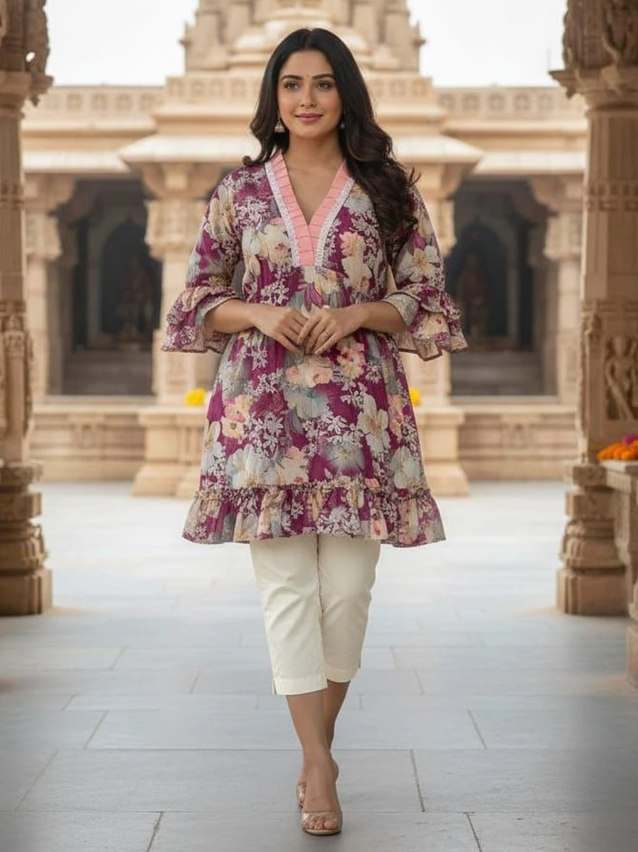 3RICH LOOK POLY RAYON PRINTED WORK ONLY TOP DAILY WEAR WHOLESALE PRICE ETHNIC GARMENT (12)