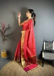 3TRENDING BANARASI TISSUE BUTTI WORK WITH HEAVY BORDER SAREE WITH UNSTITCHED BLOUSE FESTIVE WEAR WHOLESALE PRICE ETHNIC GARMENT (9)