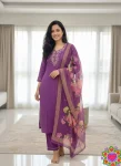 3TRENDING SLUB COTTON CUT PASTE EMBROIDERY WORK TOP BOTTOM WITH DUPATTA OFFICE WEAR WHOLESALE PRICE ETHNIC GARMENT (13)