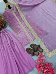 4DESIGNER FENDY SILK EMBROIDERY SEQUENCE & CODING DORI WITH RIVET MOTI WORK TOP PALAZZO WITH DUPATTA FESTIVE WEAR WHOLESALE PRICE ETHNIC GARMENT (16)