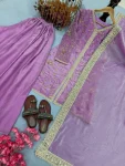 4DESIGNER FENDY SILK EMBROIDERY SEQUENCE & CODING DORI WITH RIVET MOTI WORK TOP PALAZZO WITH DUPATTA FESTIVE WEAR WHOLESALE PRICE ETHNIC GARMENT (16)