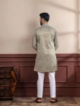 4DESIGNER KHADI SILK SEQUENCE EMBROIDERY CHIKANKARI WORK MEN’S ONLY KURTA FESTIVE WEAR WHOLESALE PRICE ETHNIC GARMENT (14)