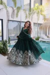 4DESIGNER RANGOLI CRUSH SEQUENCE MULTI EMBROIDERY WORK GOWN WITH DUPATTA FESTIVE WEAR WHOLESALE PRICE ETHNIC GARMENT (6)