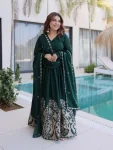 4DESIGNER RANGOLI CRUSH SEQUENCE MULTI EMBROIDERY WORK GOWN WITH DUPATTA FESTIVE WEAR WHOLESALE PRICE ETHNIC GARMENT (6)