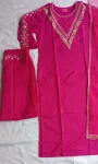 4FANCY BLEND COTTON EMBROIDERY WORK TOP BOTTOM WITH DUPATTA FESTIVE WEAR WHOLESALE PRICE ETHNIC GARMENT (16)