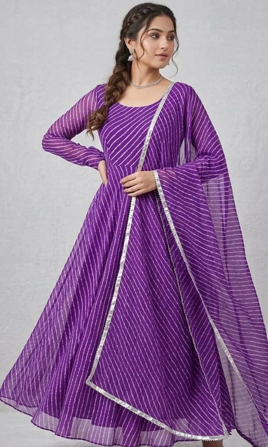4NEW ARRIVAL GEORGETTE PRINT WORK GOWN WITH DUPATTA FESTIVE WEAR WHOLESALE PRICE ETHNIC GARMENT (15)