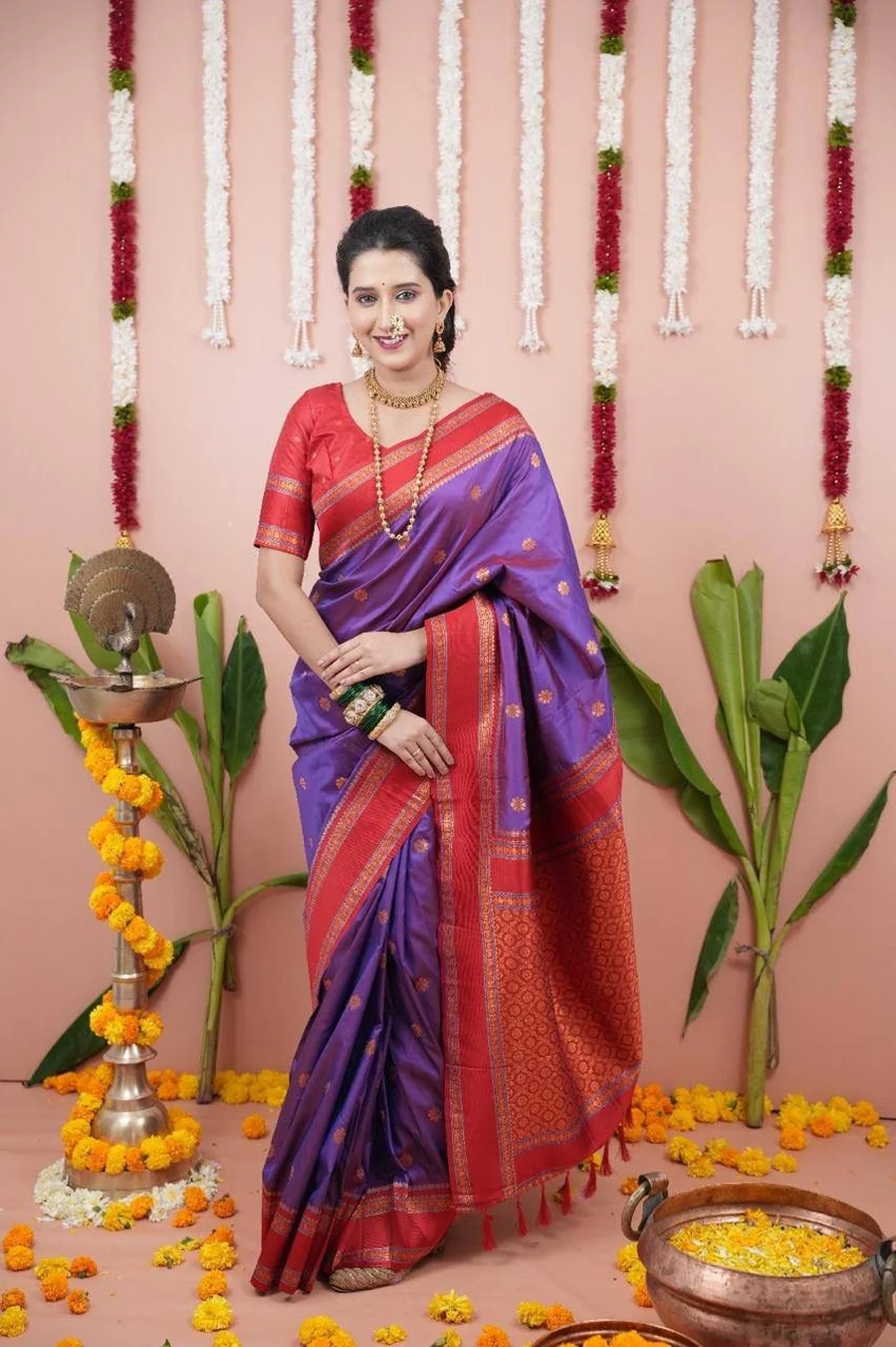 4NEW ARRIVAL TWO TONE SILK ZARI MOTIFS WITH WOVEN CONTRAST ZARI PALLU AND BORDER WORK SAREE WITH UNSTITCHED BLOUSE FESTIVE WEAR WHOLESALE PRICE ETHNIC GARMMENT (37)
