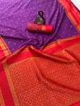 4NEW ARRIVAL TWO TONE SILK ZARI MOTIFS WITH WOVEN CONTRAST ZARI PALLU AND BORDER WORK SAREE WITH UNSTITCHED BLOUSE FESTIVE WEAR WHOLESALE PRICE ETHNIC GARMMENT (37)