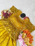 4RICH LOOK SPACE SILK SEQUENCE EMBROIDERY WORK TOP LEHENGA SET WEDDING WEAR WHOLESALE PRICE ETHNIC GARMENT (23)