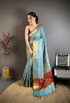 4TRENDING BANARASI TISSUE BUTTI WORK WITH HEAVY BORDER SAREE WITH UNSTITCHED BLOUSE FESTIVE WEAR WHOLESALE PRICE ETHNIC GARMENT (39)