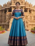 FANCY SOFT SILK ZARI WEAVING WORK ONLY GOWN RAMA