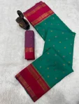 5NEW ARRIVAL TWO TONE SILK ZARI MOTIFS WITH WOVEN CONTRAST ZARI PALLU AND BORDER WORK SAREE WITH UNSTITCHED BLOUSE FESTIVE WEAR WHOLESALE PRICE ETHNIC GARMMENT (65)
