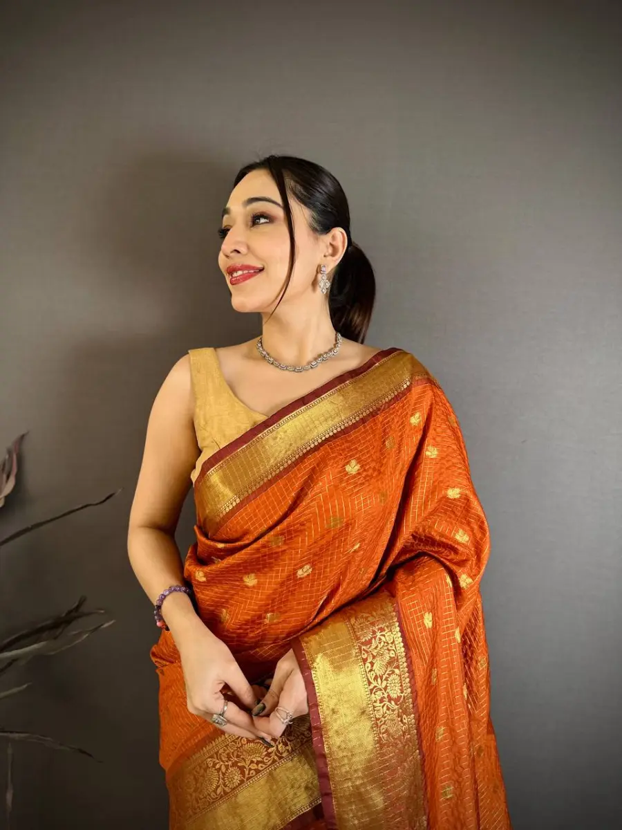 5TRENDING BANARASI TISSUE BUTTI WORK WITH HEAVY BORDER SAREE WITH UNSTITCHED BLOUSE FESTIVE WEAR WHOLESALE PRICE ETHNIC GARMENT (18)
