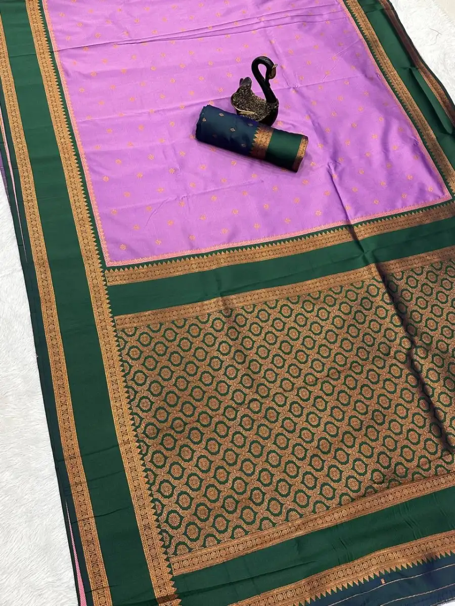 6NEW ARRIVAL TWO TONE SILK ZARI MOTIFS WITH WOVEN CONTRAST ZARI PALLU AND BORDER WORK SAREE WITH UNSTITCHED BLOUSE FESTIVE WEAR WHOLESALE PRICE ETHNIC GARMMENT (19)