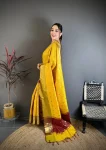 6TRENDING BANARASI TISSUE BUTTI WORK WITH HEAVY BORDER SAREE WITH UNSTITCHED BLOUSE FESTIVE WEAR WHOLESALE PRICE ETHNIC GARMENT (28)
