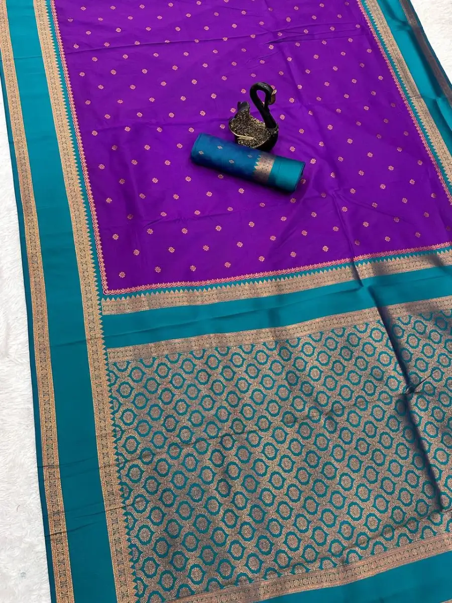 7NEW ARRIVAL TWO TONE SILK ZARI MOTIFS WITH WOVEN CONTRAST ZARI PALLU AND BORDER WORK SAREE WITH UNSTITCHED BLOUSE FESTIVE WEAR WHOLESALE PRICE ETHNIC GARMMENT (44)