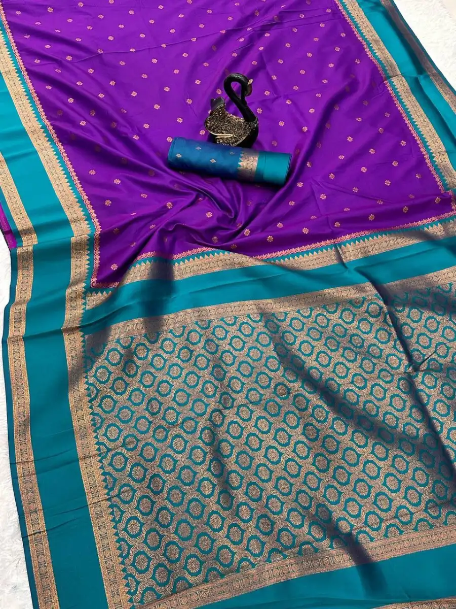 7NEW ARRIVAL TWO TONE SILK ZARI MOTIFS WITH WOVEN CONTRAST ZARI PALLU AND BORDER WORK SAREE WITH UNSTITCHED BLOUSE FESTIVE WEAR WHOLESALE PRICE ETHNIC GARMMENT (45)