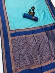 8NEW ARRIVAL TWO TONE SILK ZARI MOTIFS WITH WOVEN CONTRAST ZARI PALLU AND BORDER WORK SAREE WITH UNSTITCHED BLOUSE FESTIVE WEAR WHOLESALE PRICE ETHNIC GARMMENT (57)