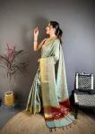 8TRENDING BANARASI TISSUE BUTTI WORK WITH HEAVY BORDER SAREE WITH UNSTITCHED BLOUSE FESTIVE WEAR WHOLESALE PRICE ETHNIC GARMENT (29)