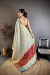 8TRENDING BANARASI TISSUE BUTTI WORK WITH HEAVY BORDER SAREE WITH UNSTITCHED BLOUSE FESTIVE WEAR WHOLESALE PRICE ETHNIC GARMENT (29)