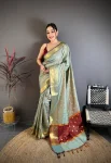 8TRENDING BANARASI TISSUE BUTTI WORK WITH HEAVY BORDER SAREE WITH UNSTITCHED BLOUSE FESTIVE WEAR WHOLESALE PRICE ETHNIC GARMENT (29)