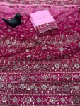 9FANCY GEORGETTE EMBROIDERY SEQUENCE THREAD WORK SAREE WITH UNSTITCHED BLOUSE WEDDING WEAR WHOLESALE PRICE ETHNIC GARMENT (4)