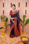 9NEW ARRIVAL TWO TONE SILK ZARI MOTIFS WITH WOVEN CONTRAST ZARI PALLU AND BORDER WORK SAREE WITH UNSTITCHED BLOUSE FESTIVE WEAR WHOLESALE PRICE ETHNIC GARMMENT (29)