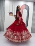 ATTRACTIVE GEORGETTE EMBROIDERY SEQUENCE WORK GOWN WITH DUPATTA WEDDING WEAR WHOLESALE PRICE ETHNIC GARMENT (3)