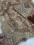 BOLLYWOOD SOFT NET SEQUENCE AND ZARI EMBROIDERY WORK SAREE WITH UNSTITCHED BLOUSE PARTY WEAR WHOLESALE PRICE ETHNIC GARMENT (2)