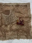 BOLLYWOOD SOFT NET SEQUENCE AND ZARI EMBROIDERY WORK SAREE WITH UNSTITCHED BLOUSE PARTY WEAR WHOLESALE PRICE ETHNIC GARMENT (2)