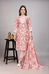 CASUAL POWDER SLUB PRINTED WORK TOP BOTTOM WITH DUPATTA DAILY WEAR WHOLESALE PRICE ETHNIC GARMENT (6)