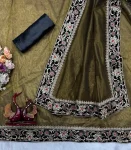 DESGNER SOFT TWILL SEQUENCE AND ZARI EMBROIDERY WORK WITH FANCY LACE BORDER WORK SAREE WITH UNSTITCHED BLOUSE PARTY WEAR WHOLESALE PRICE ETHNIC GARMENT (2)