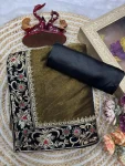 DESGNER SOFT TWILL SEQUENCE AND ZARI EMBROIDERY WORK WITH FANCY LACE BORDER WORK SAREE WITH UNSTITCHED BLOUSE PARTY WEAR WHOLESALE PRICE ETHNIC GARMENT (2)