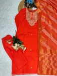 DESIGNER CHANDERI COTTONEMBROIDERY WORK TOP BOTTOM WITH DUPATTA FESTIVE WEAR WHOLESALE PRICE ETHNIC GARMENT (2)