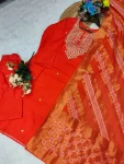 DESIGNER CHANDERI COTTONEMBROIDERY WORK TOP BOTTOM WITH DUPATTA FESTIVE WEAR WHOLESALE PRICE ETHNIC GARMENT (2)