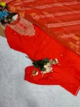 DESIGNER CHANDERI COTTONEMBROIDERY WORK TOP BOTTOM WITH DUPATTA FESTIVE WEAR WHOLESALE PRICE ETHNIC GARMENT (2)