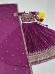 DESIGNER CHINON EMBROIDERY THREAD & SEQUENCE WORK LEHENGA CHOLI WITH DUPATTA WEDDING WEAR WHOLESALE PRICE ETHNIC GARMENT (2)