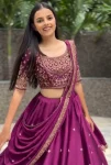 DESIGNER CHINON EMBROIDERY THREAD & SEQUENCE WORK LEHENGA CHOLI WITH DUPATTA WEDDING WEAR WHOLESALE PRICE ETHNIC GARMENT (2)