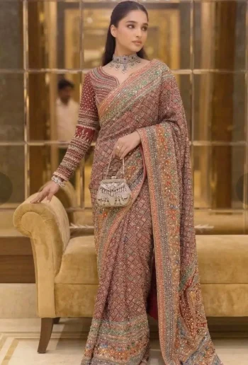 DESIGNER CHINON SILK DIGITAL PRINT WITH BEAUTIFUL  MIRROR HANDWORK  SAREE WITH UNSTITCHED BLOUSE YELLOW