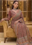 DESIGNER CHINON SILK DIGITAL PRINT WITH BEAUTIFUL MIRROR HANDWORK SAREE WITH UNSTITCHED BLOUSE PARTY WEAR WHOLESALE PRICE ETHNIC GARMENT (2)