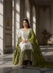 DESIGNER CHINON SILK EMBROIDERY AND SEQUENCE WITH STONE HAND WORK TOP SHARARA WITH DUPATTA FESTIVE WEAR WHOLESALE PRICE ETHNIC GARMENT (5)