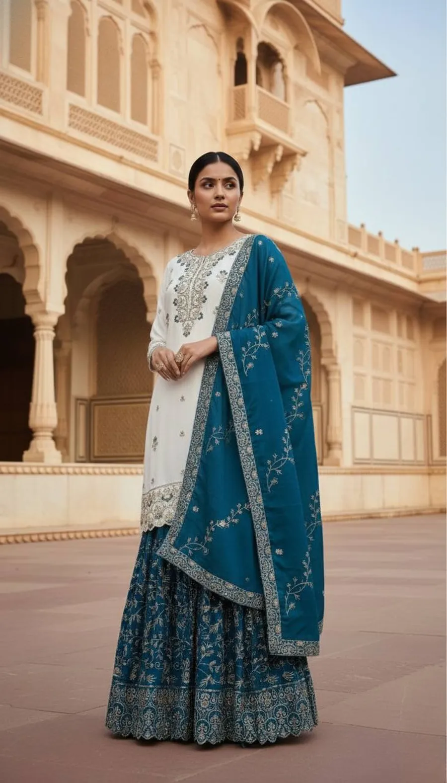 DESIGNER CHINON SILK EMBROIDERY AND SEQUENCE WITH STONE HAND WORK TOP SHARARA WITH DUPATTA FESTIVE WEAR WHOLESALE PRICE ETHNIC GARMENT (8)