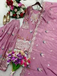 DESIGNER CHINON SILK EMBROIDERY MULTI NEEDLE 5 MM SEQUENCE WORK TOP PALAZZO WITH DUPATTA WEDDING WEAR WHOLESALE PRICE ETHNIC GARMENT (5)