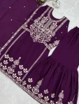 DESIGNER CHINON SILK EMBROIDERY SEQUENCE AND JARI WORK TOP SHARARA WITH DUPATTA FESTIVE WEAR WHOLESALE PRICE ETHNIC GARMENT (5)