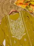 DESIGNER CHINON SILK EMBROIDERY SEQUENCE WORK TOP PALAZZO WITH DUPATTA FESTIVE WEAR WHOLESALE PRICE ETHNIC GARMENT (3)