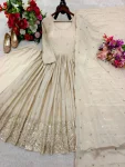 DESIGNER CHINON SILK EMBROIDERY SEQUENCE WORK WITH REAL MIRROR HAND WORK GOWN BOTTOM WITH DUPATTA FESTIVE WEAR WHOLESALE PRICE ETHNIC GARMENT (4)