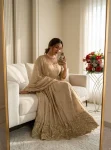 DESIGNER CHINON SILK EMBROIDERY SEQUENCE WORK WITH REAL MIRROR HAND WORK GOWN BOTTOM WITH DUPATTA FESTIVE WEAR WHOLESALE PRICE ETHNIC GARMENT (4)