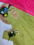 DESIGNER CHINON SILK EMBROIDERY WORK TOP BOTTOM WITH DUPATTA FESTIVE WEAR WHOLESALE PRICE ETHNIC GARMENT (7)