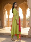 DESIGNER CHINON SILK EMBROIDERY WORK TOP BOTTOM WITH DUPATTA FESTIVE WEAR WHOLESALE PRICE ETHNIC GARMENT (7)